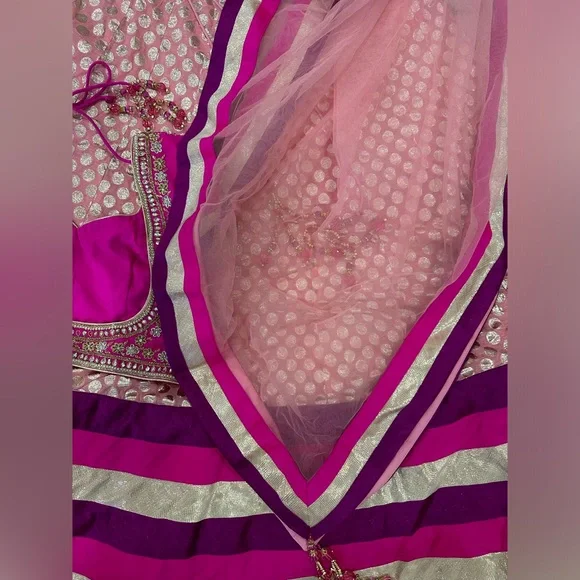 Hot Pink / Purple Lengha (Indian Dress) - Picture 5 of 10